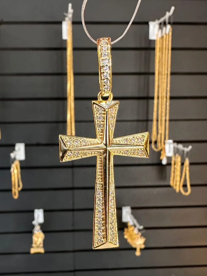 Pingente Cruz Banhado a Ouro 18k